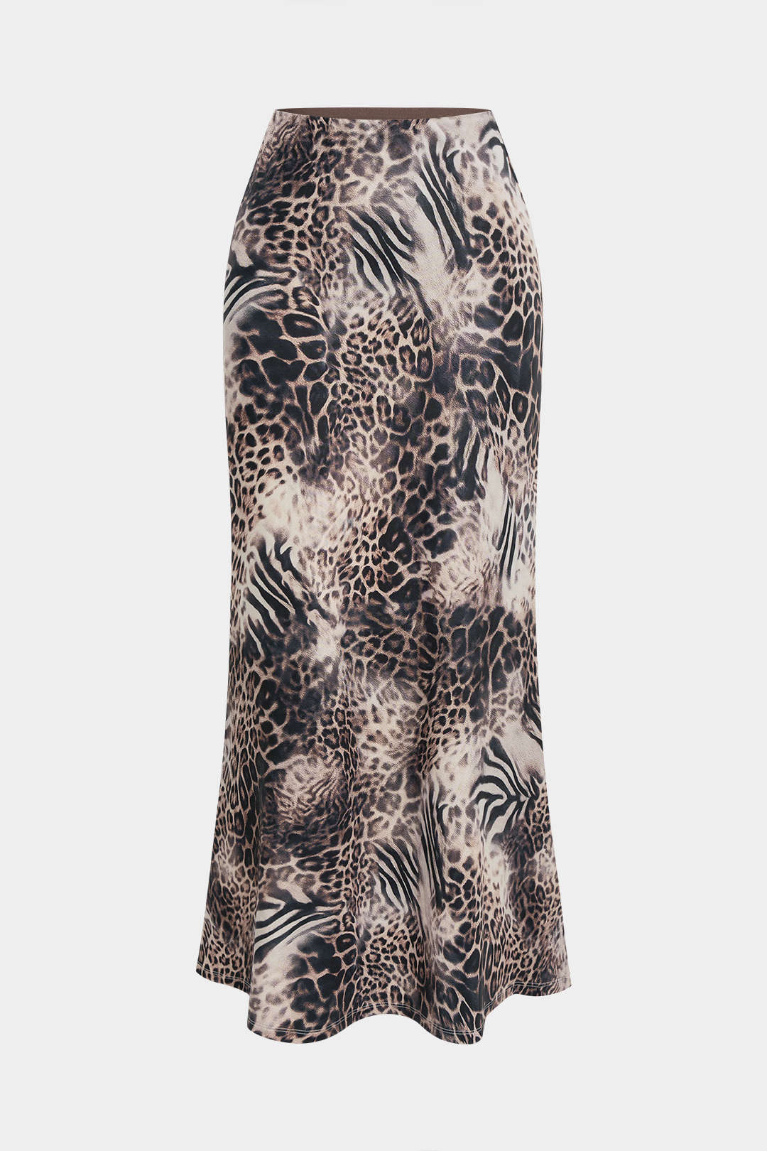 Leopard Jacquard Zipper Skirt