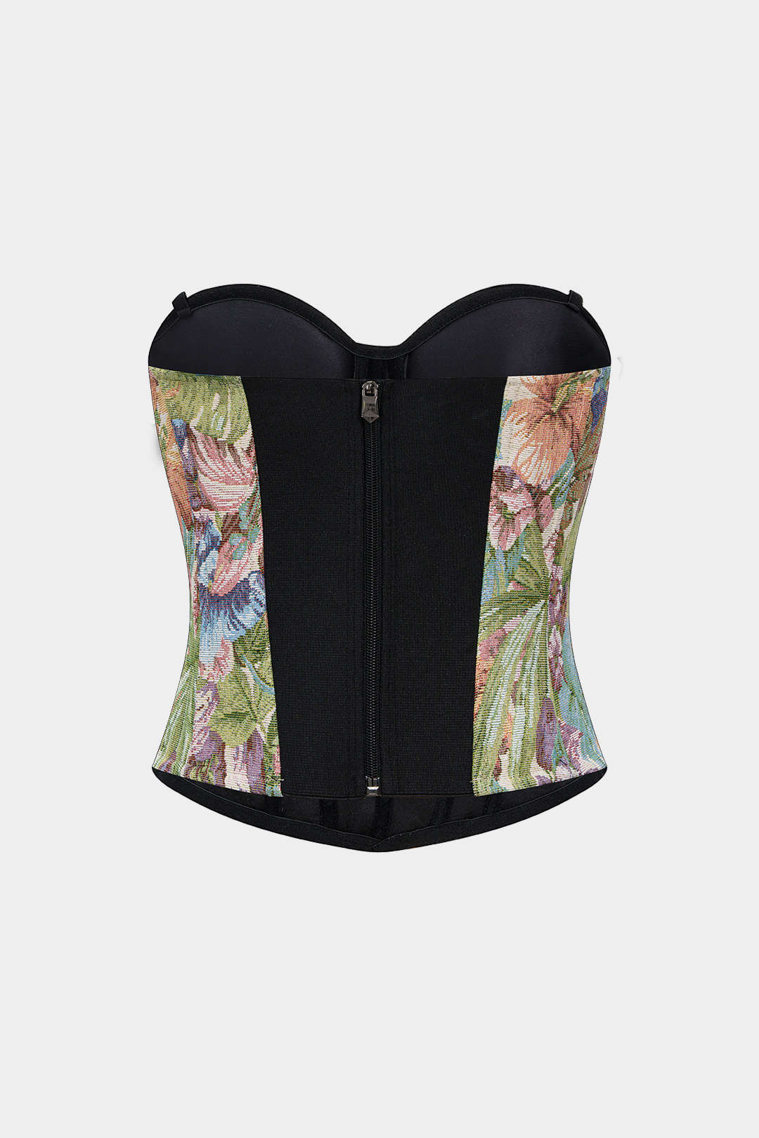 Jacquard Corset Zipper Tube Top