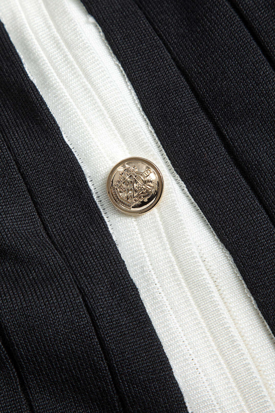 Contrast Knit Button Ruffle Top and Pant Set