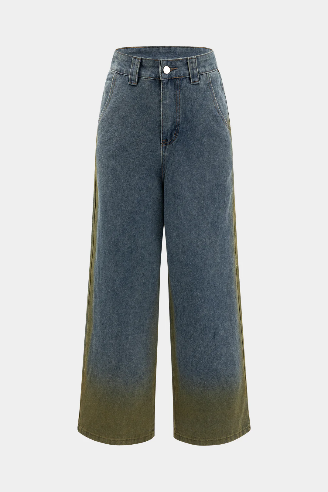 Denim Contrast Wide Leg Jeans