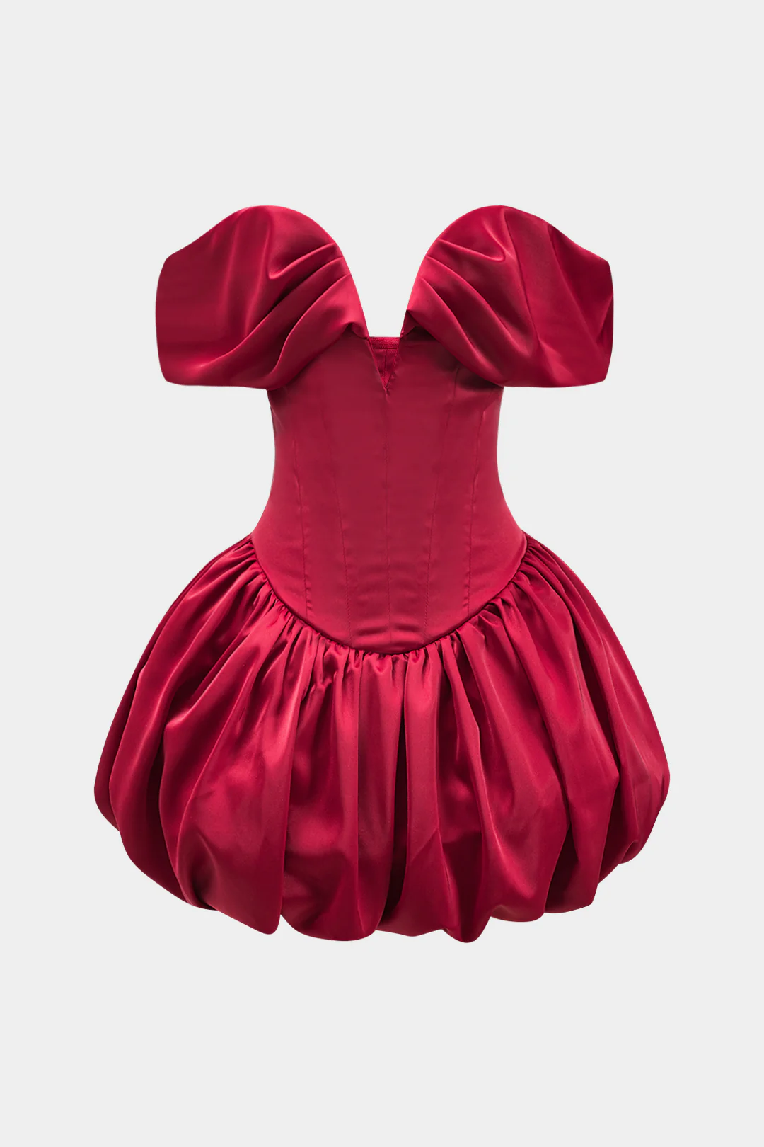 V Neck Sleeveless Puff Mini Corset Dress