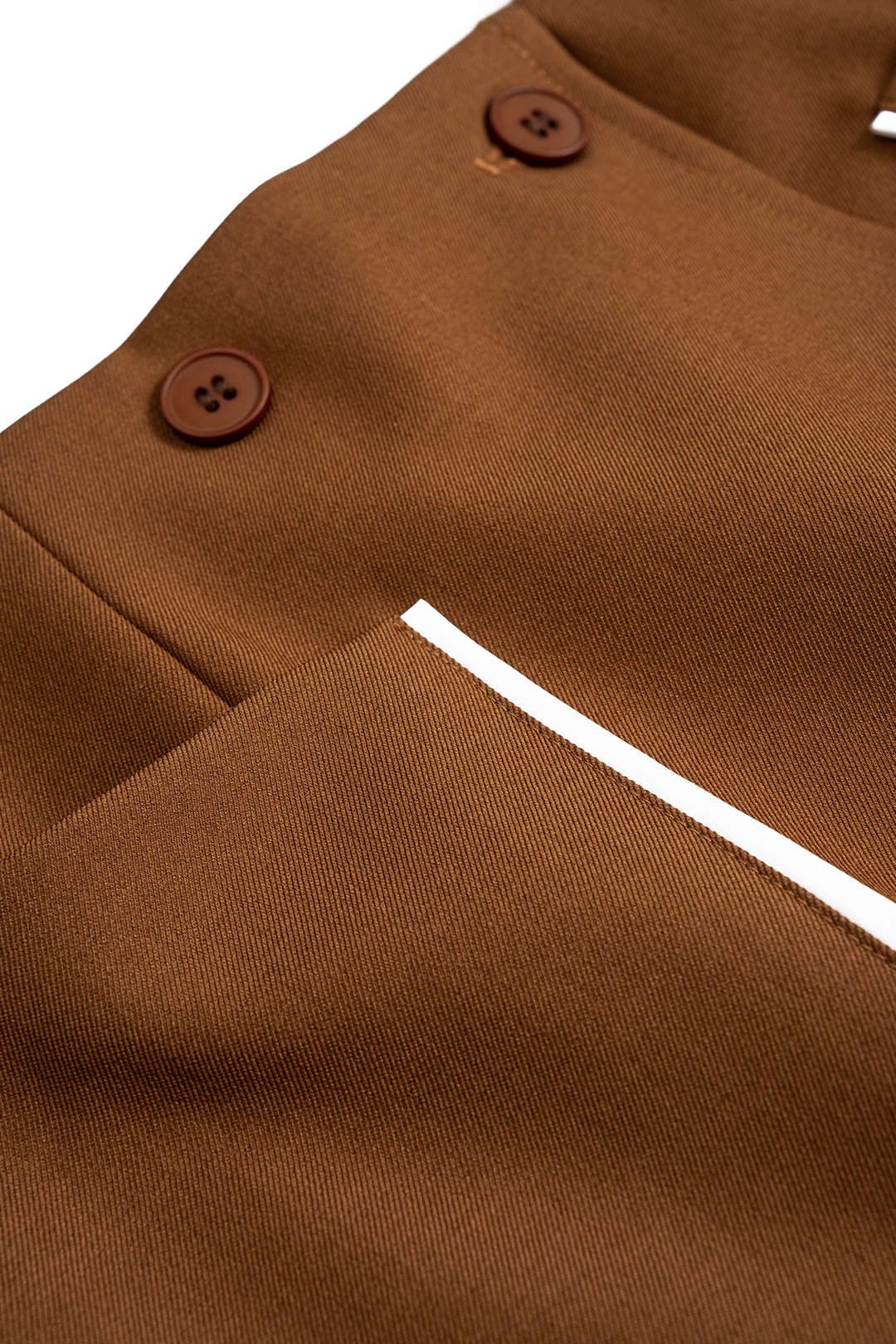 Contrast Button High Waist  Skirt