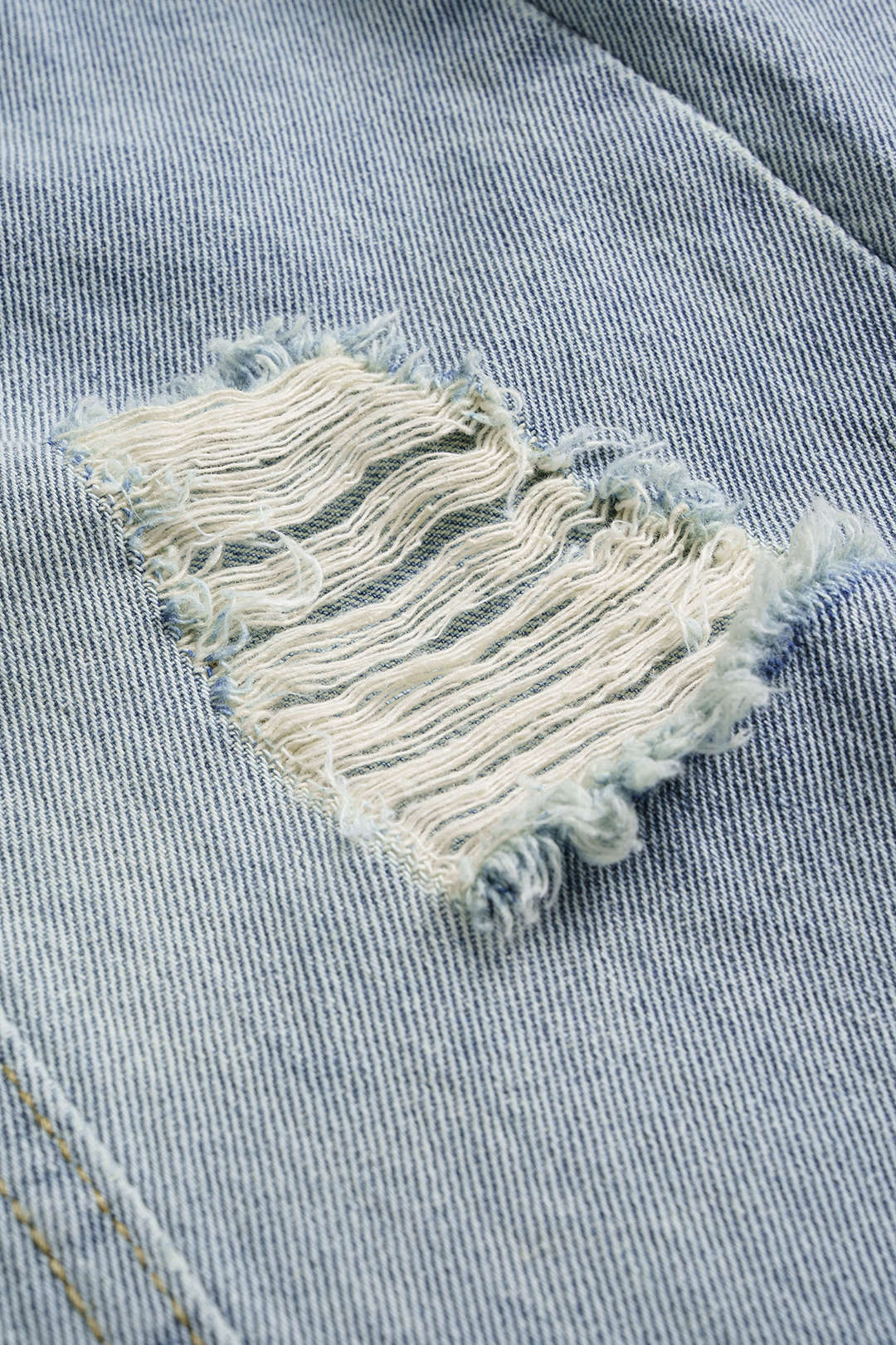 Denim Ripped Ruched Barrel Jeans