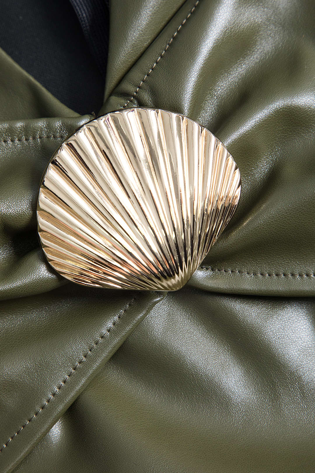 Artificial Leather Sleeveless Short Dress