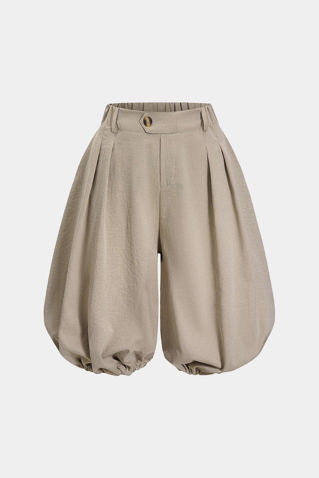 Solid Pleated Lantern Shorts