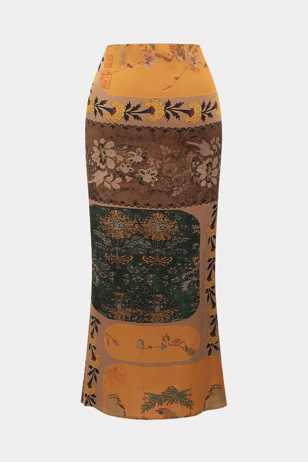 Floral Print Ruched Skirt