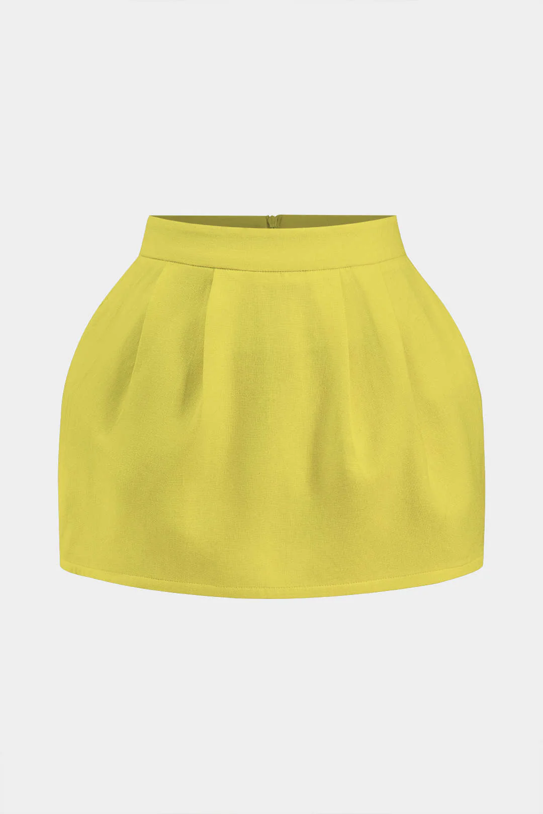 Linen Ruched Zipper Skirt