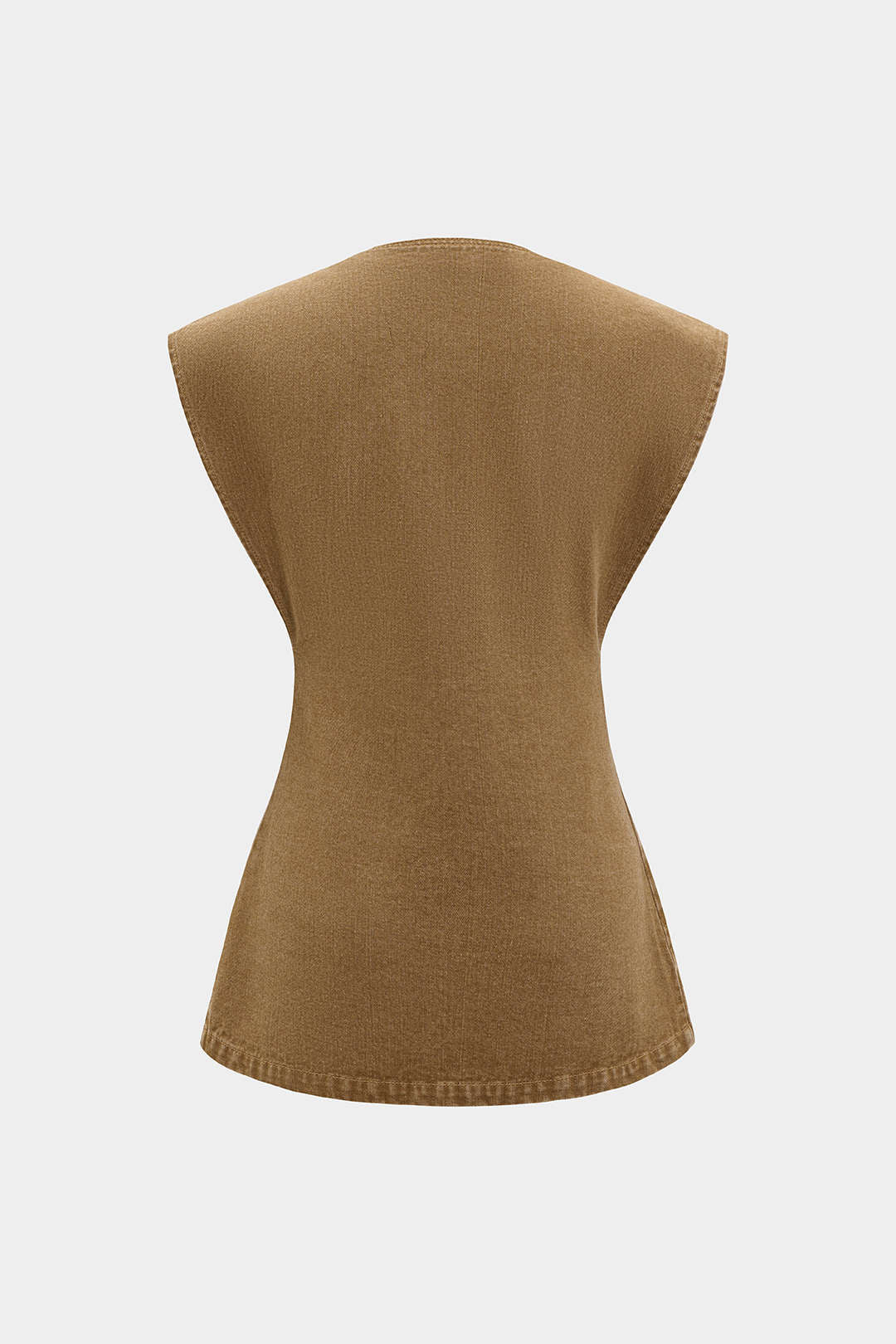 Denim V-Neck Pocket Vest