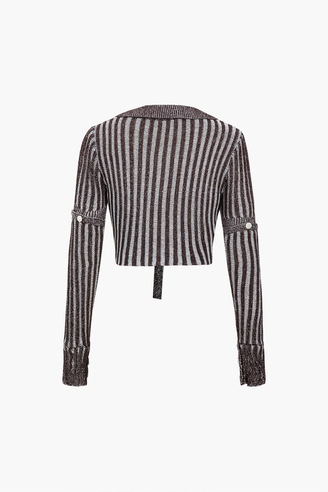 Striped Knit Button-Up Top and Shorts Set