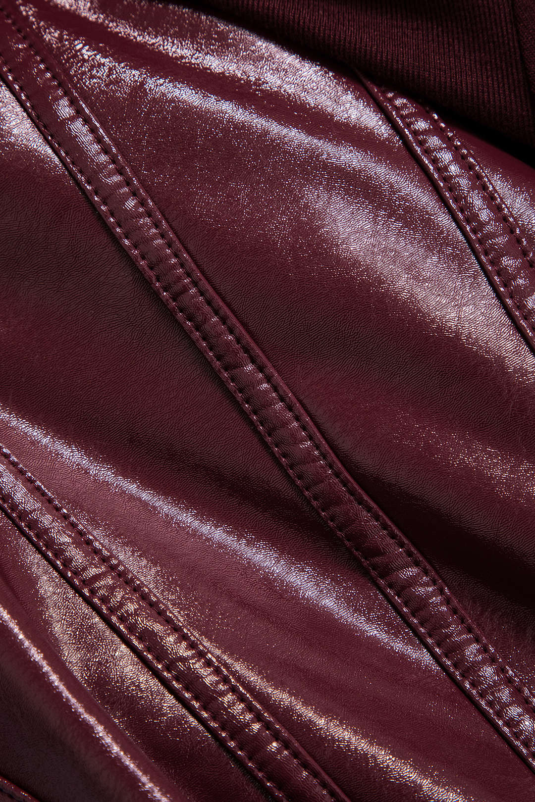 Patchwork Faux Leather Long-Sleeved Bodysuit