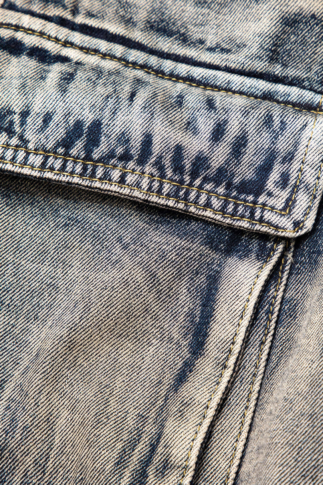 Ombre Multi-Pocket Wide-Leg Cargo Denim Trousers