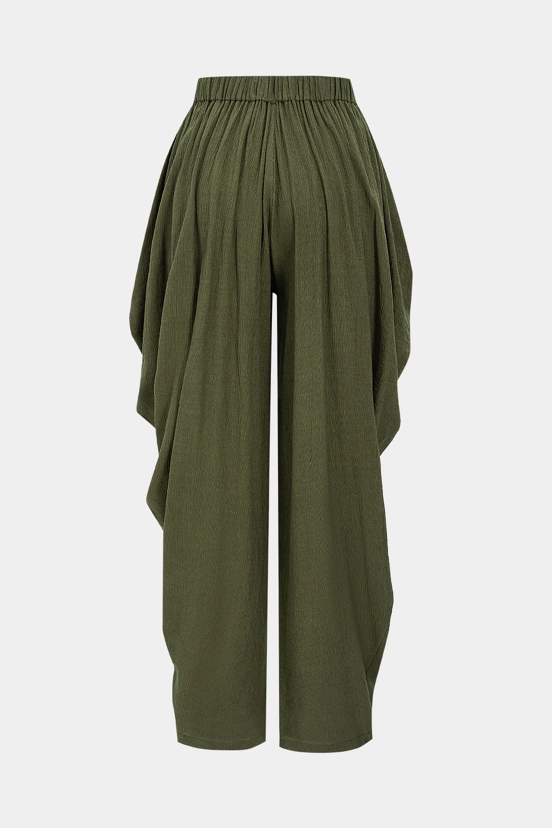 Solid Knit Ruched Trousers