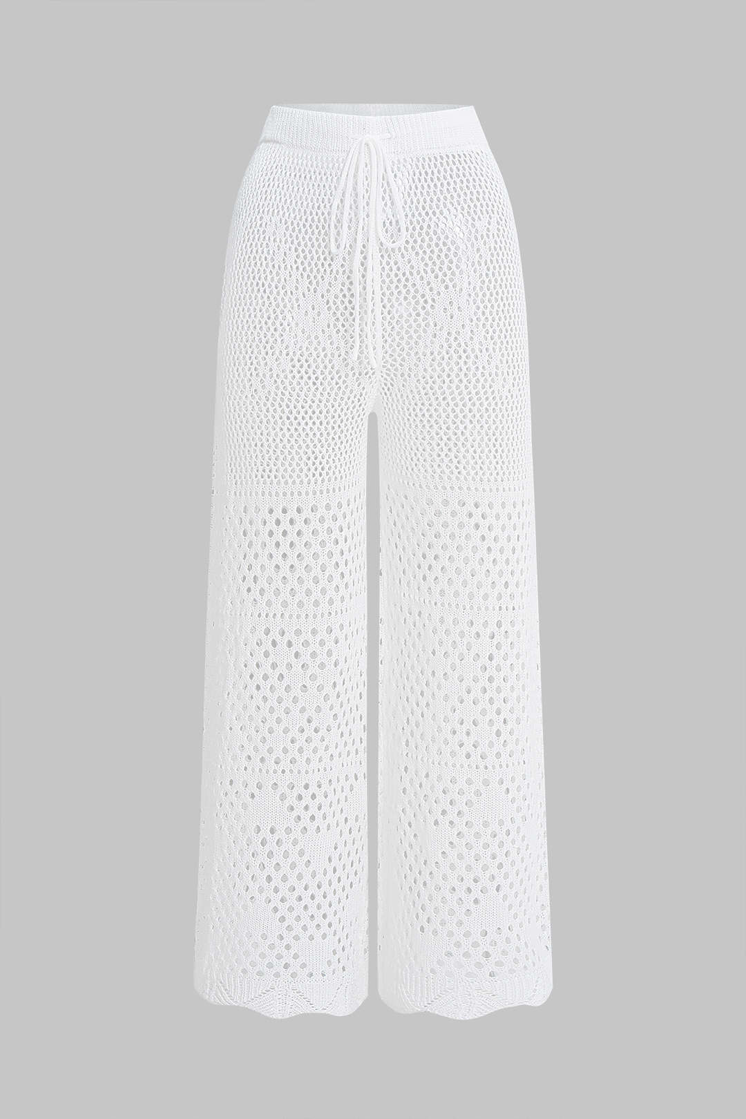 Knit Cut-Out Drawstring Trousers