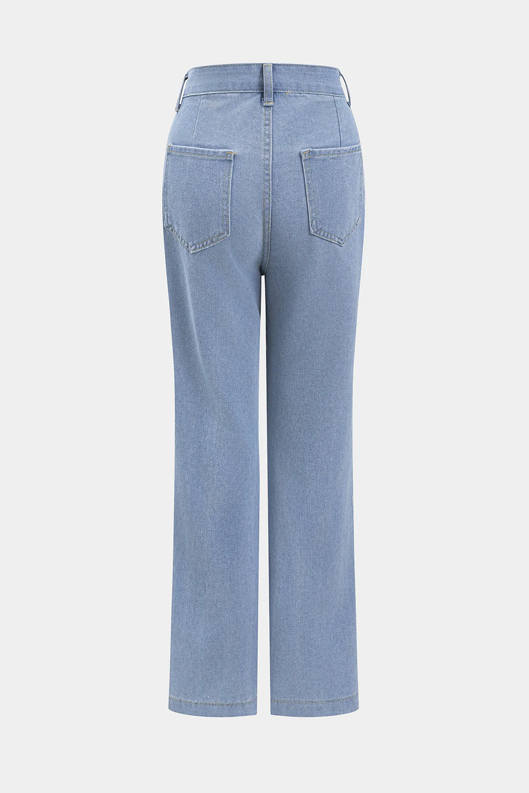 Denim Embroidery Patchwork Cut-Out Pocket Jeans