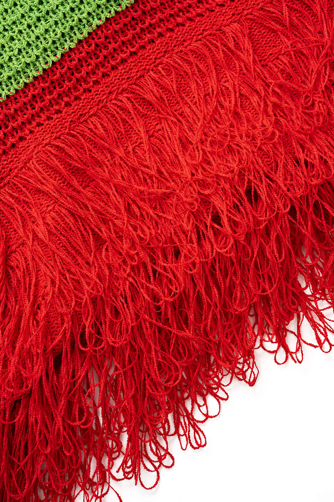 Knit Contrast Mock Neck Fringe Hollow-Out Sleeveless Dress