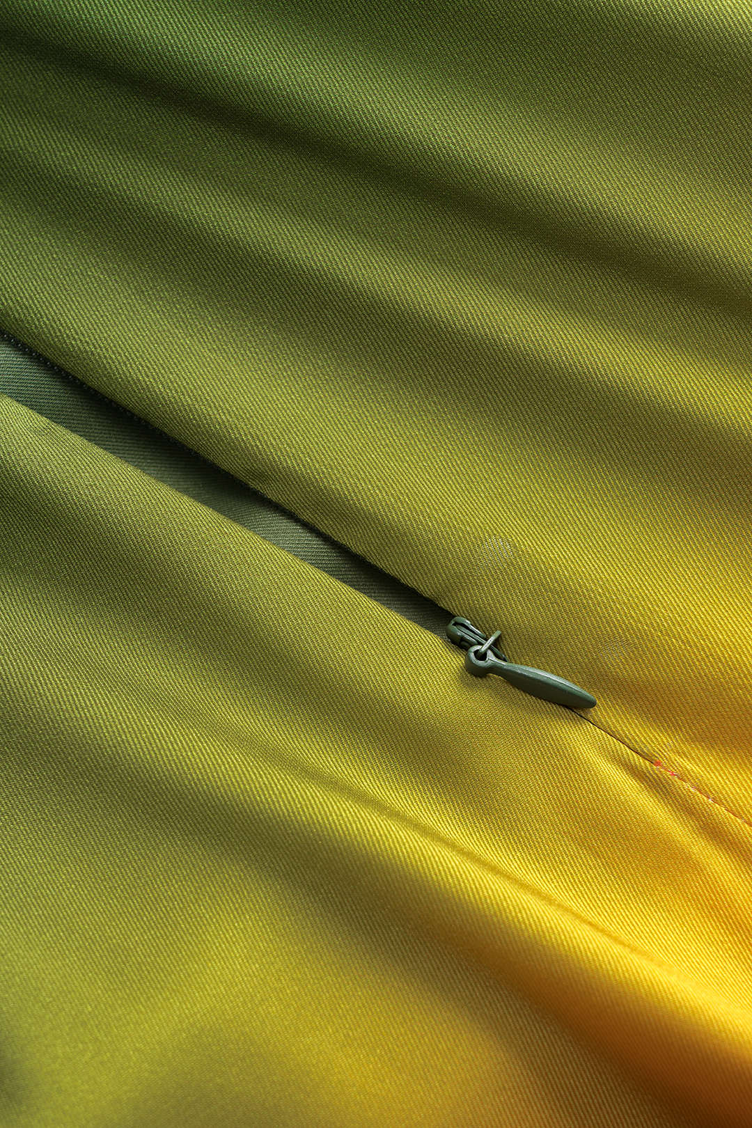 Ombre Print Satin Ruched Tie-Front Zippered Skirt