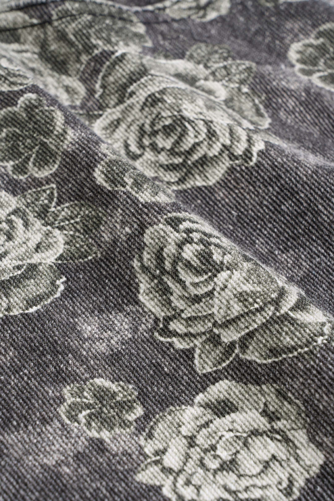 Floral Print Denim High Waist Belted Mini Skirt