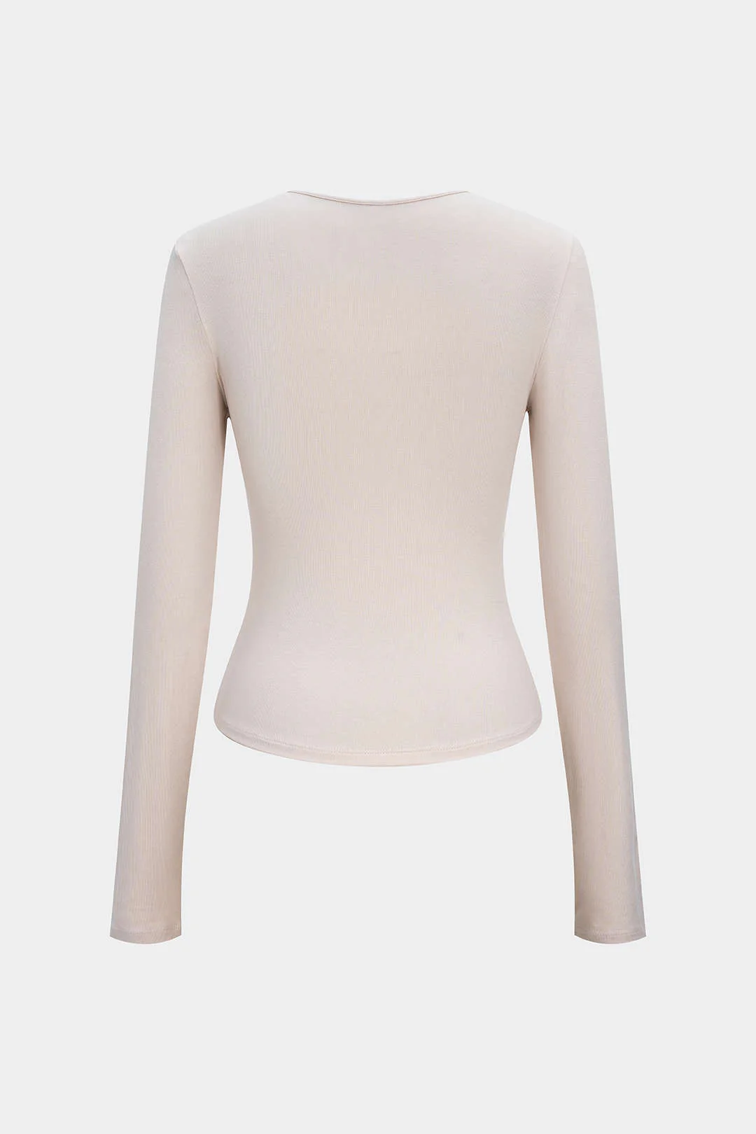 Tie Knot Ruched Long-Sleeve Top