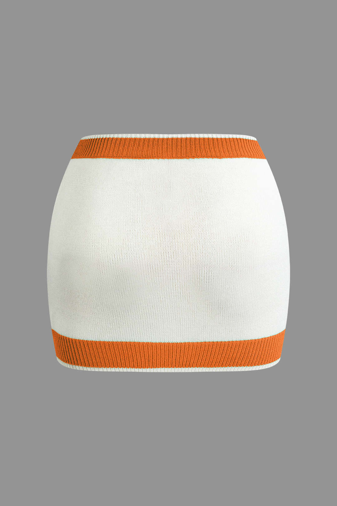 Contrast Collar Cropped Knit Top and Mini Skirt Set