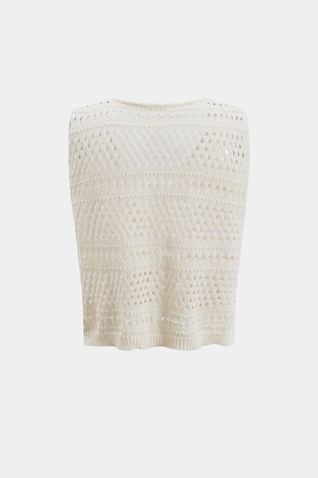 Hollowed-out Knit Tank Top and Skirt Set