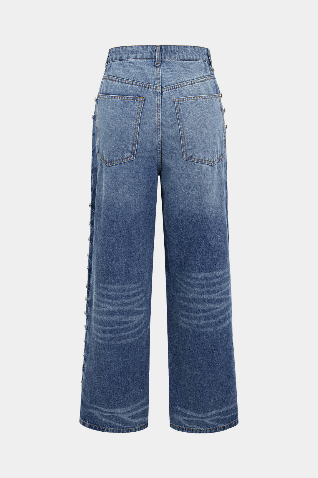 Denim Rivet Decor Jeans