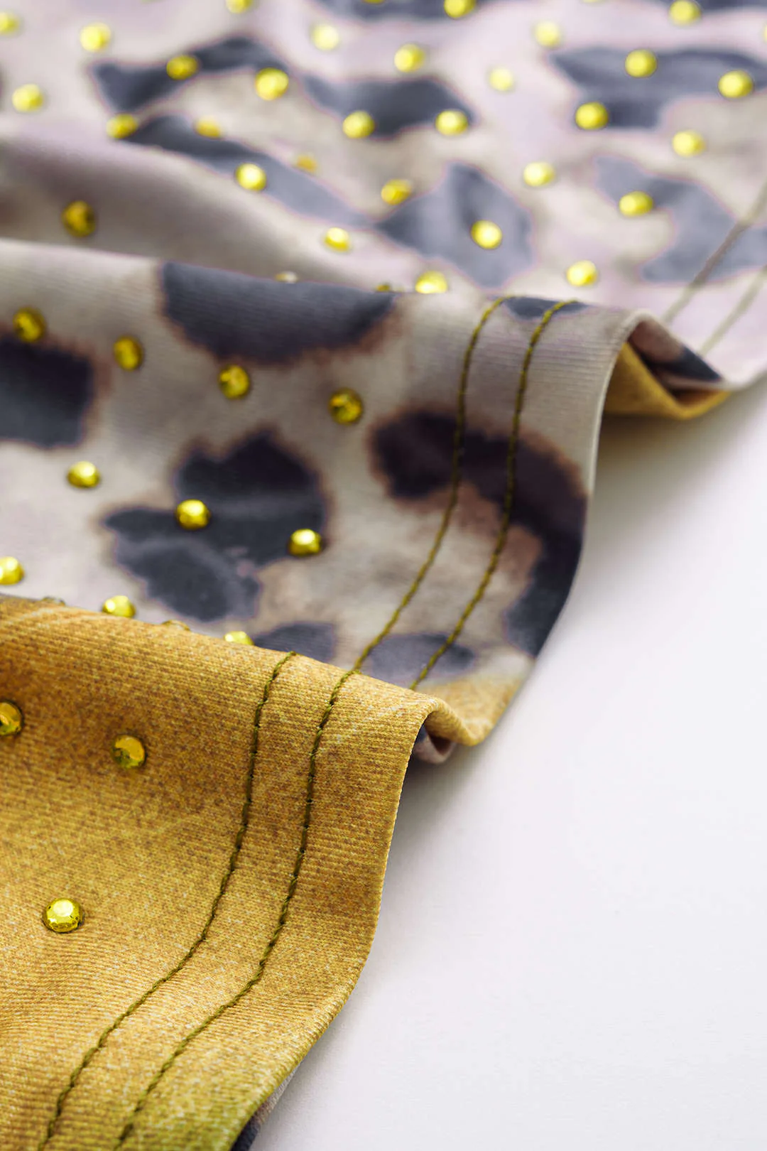 Leopard Print Riveted Skirt