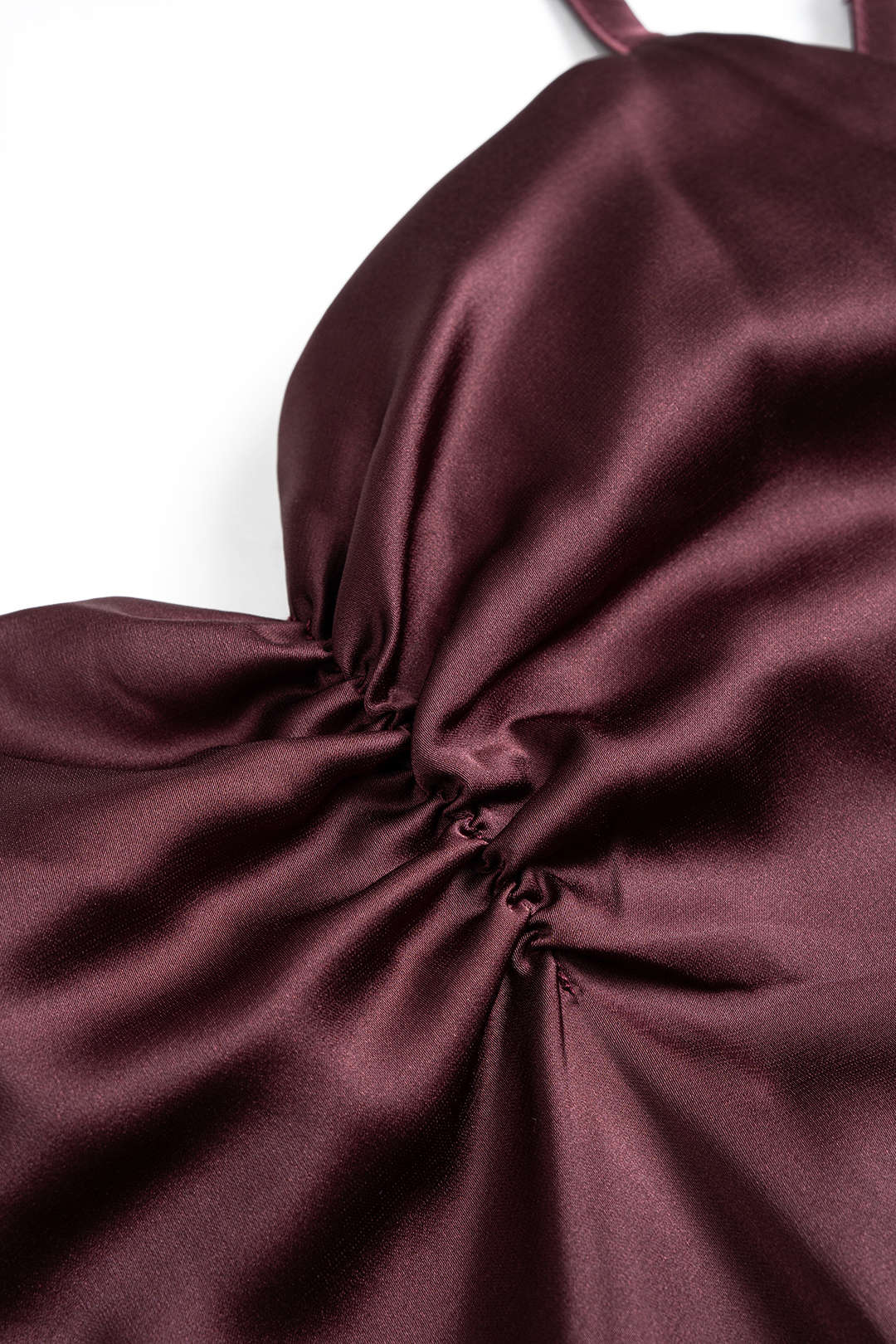 Satin Ruched Sleeveless Floor-Length Dress