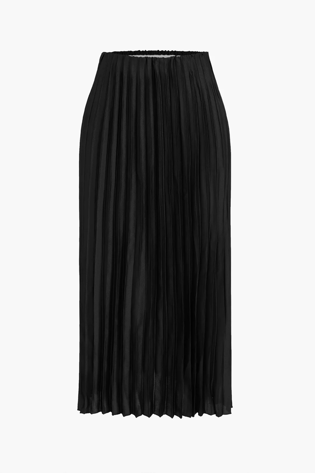 Pleated Satin Skirt