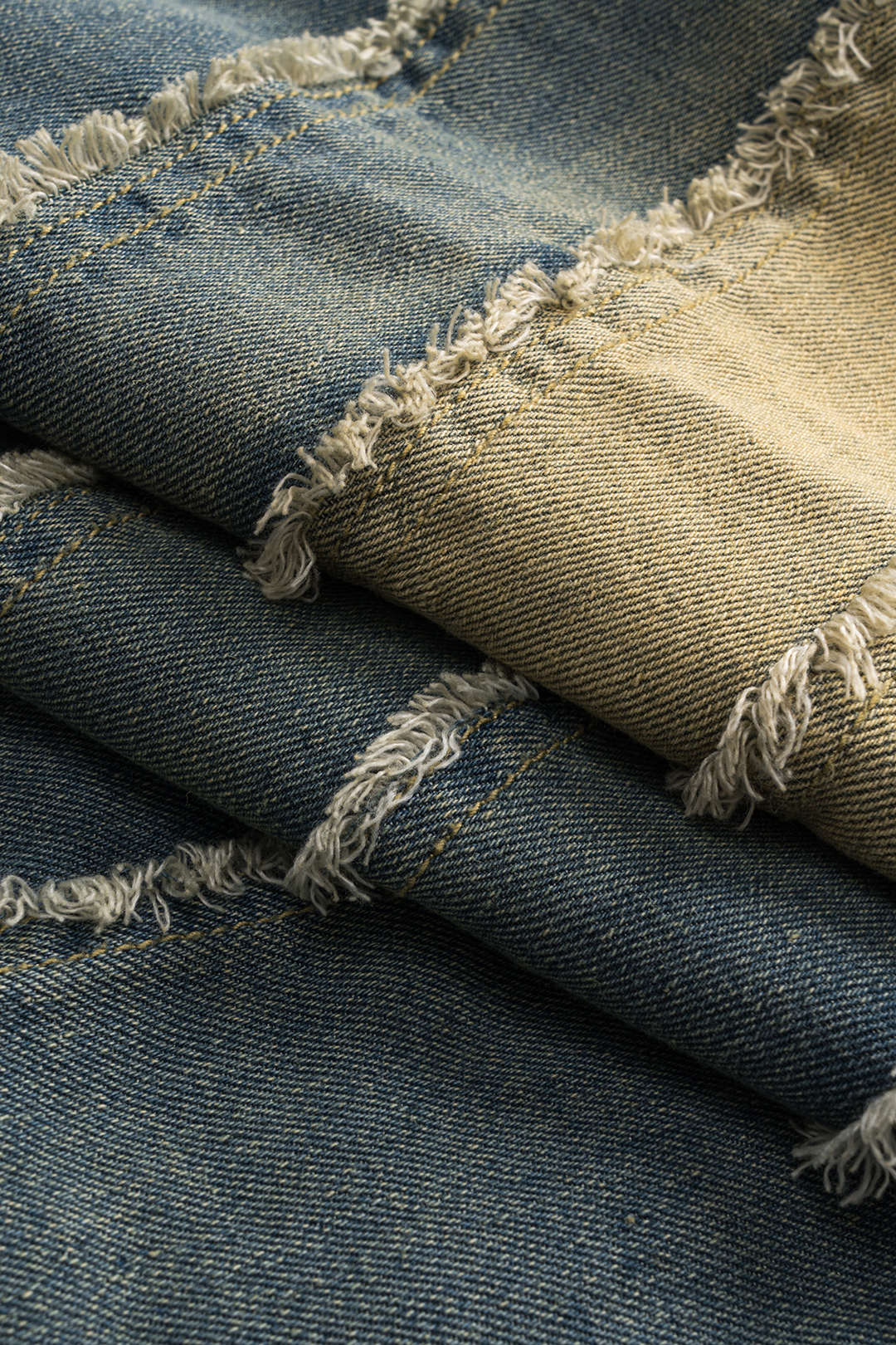 Faded Frayed Button Pocket Wide Leg Denim Jeans