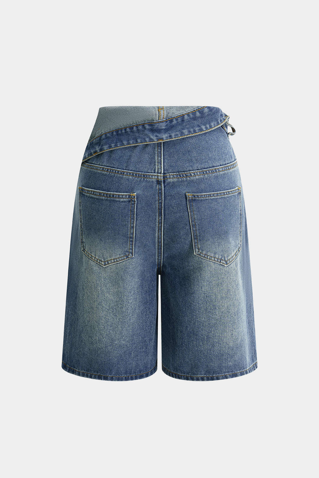 Denim Asymmetric Pocket Shorts