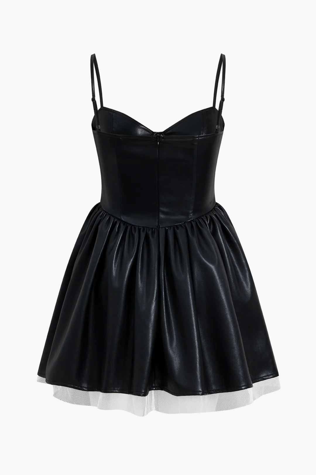 Faux Leather Corset Slip Mini Dress