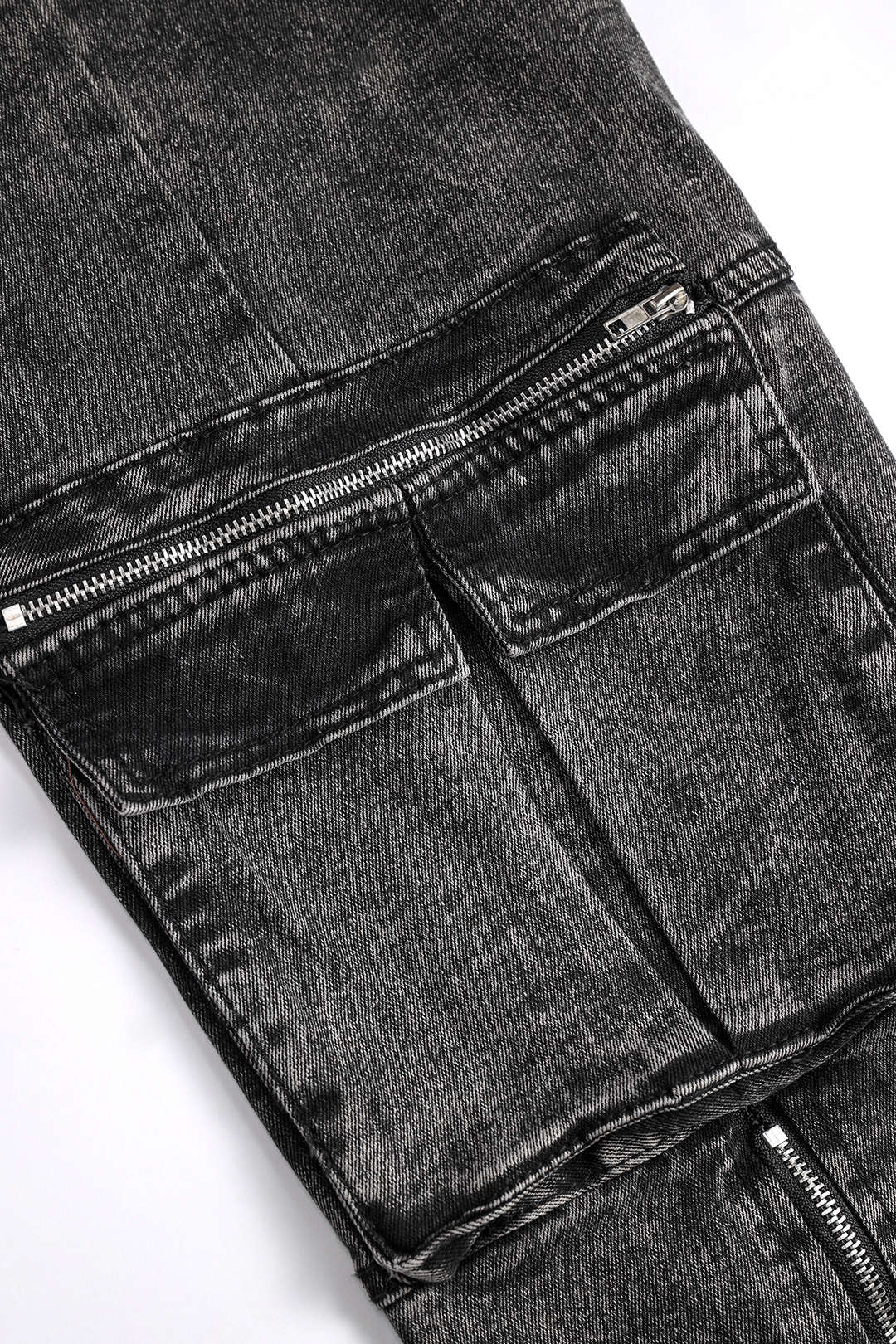 Zipper Flap Pocket Denim Jeans