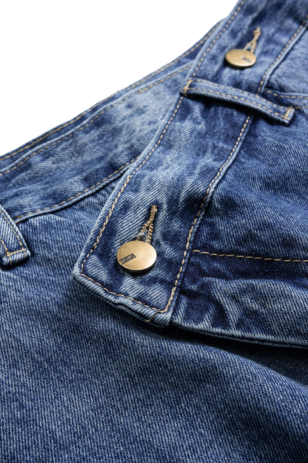 High Waist Asymmetrical Denim Skirt