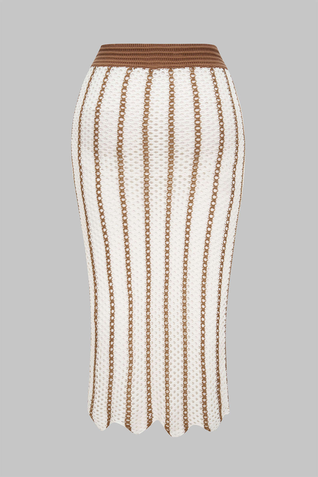 Plus Size High Waist Striped Knit Skirt