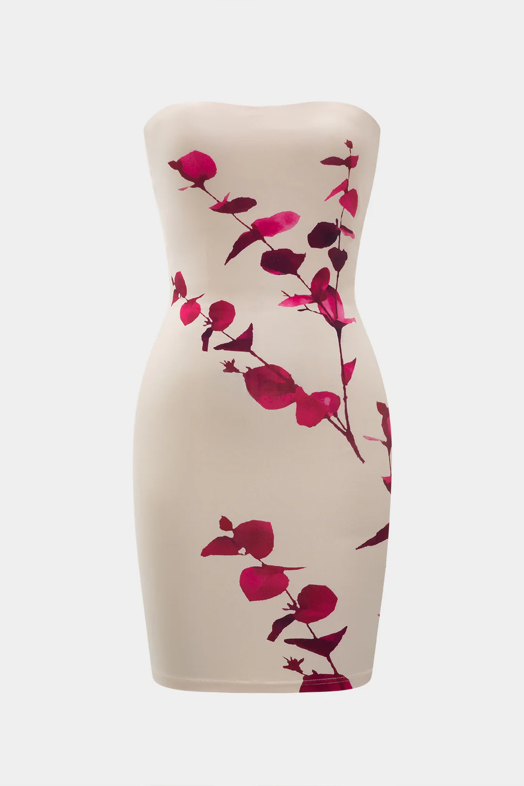 Floral Strapless Sleeveless Mini Dress