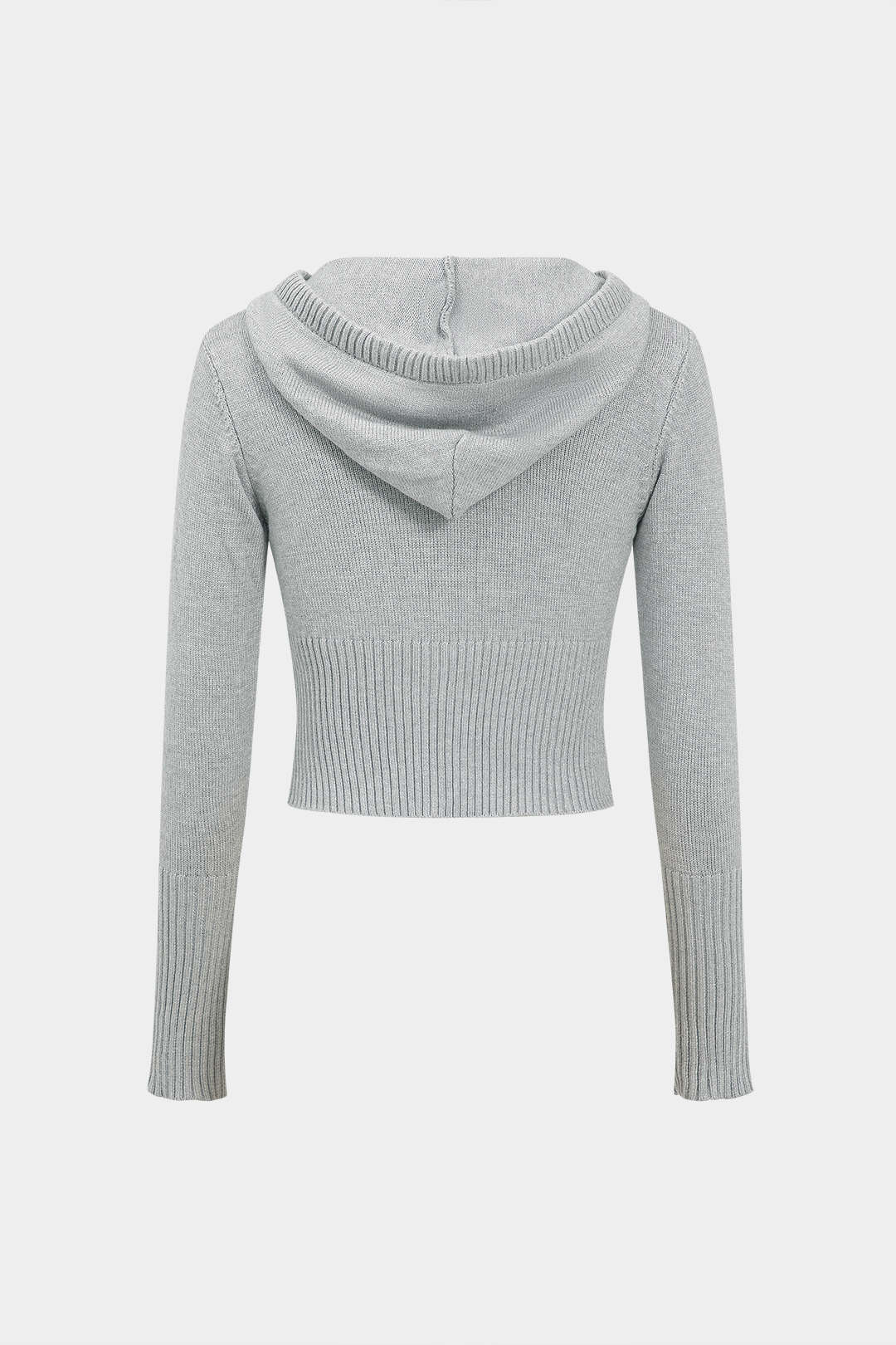 Solid Knit Hooded Top and Asymmetrical Pants Combo