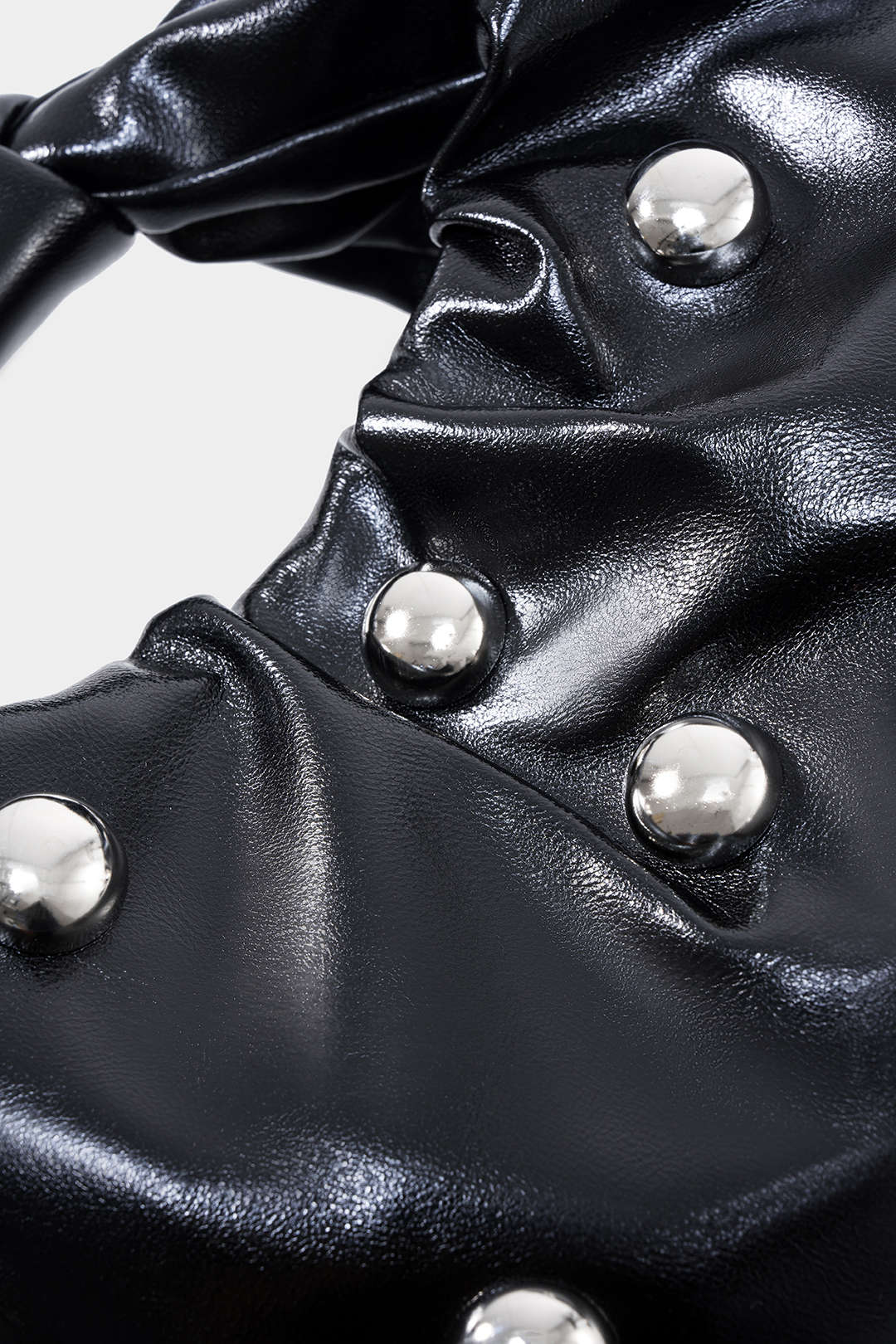 Studded Faux Leather Tote Bag