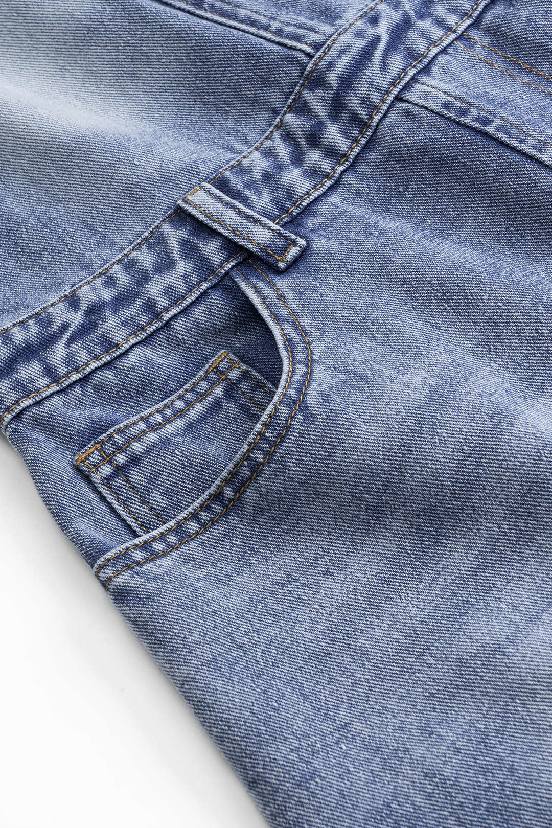 Denim Asymmetric Neckline Mini Dress