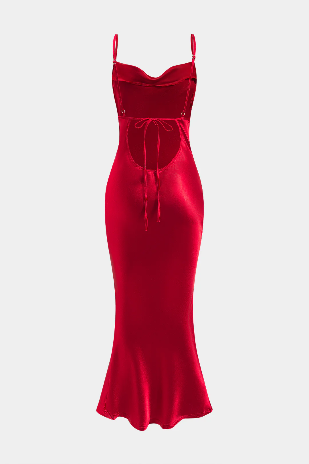 Satin Backless Midi Slip Dress