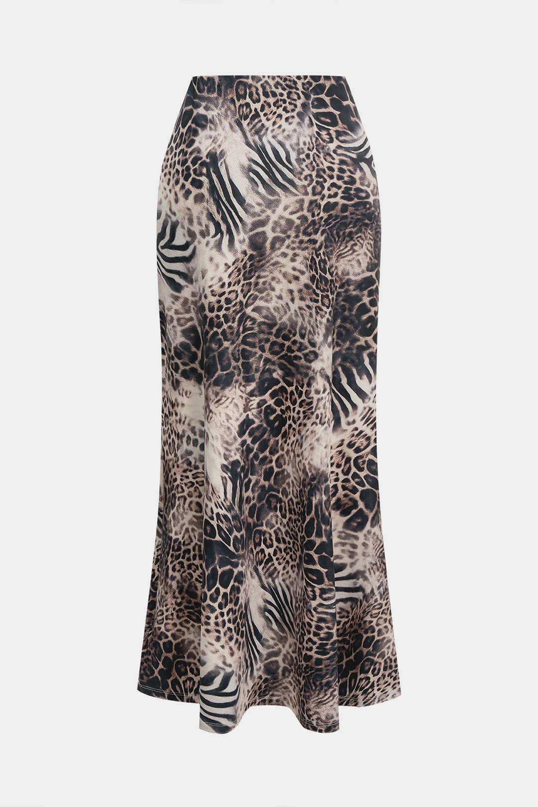 Leopard Jacquard Zipper Skirt