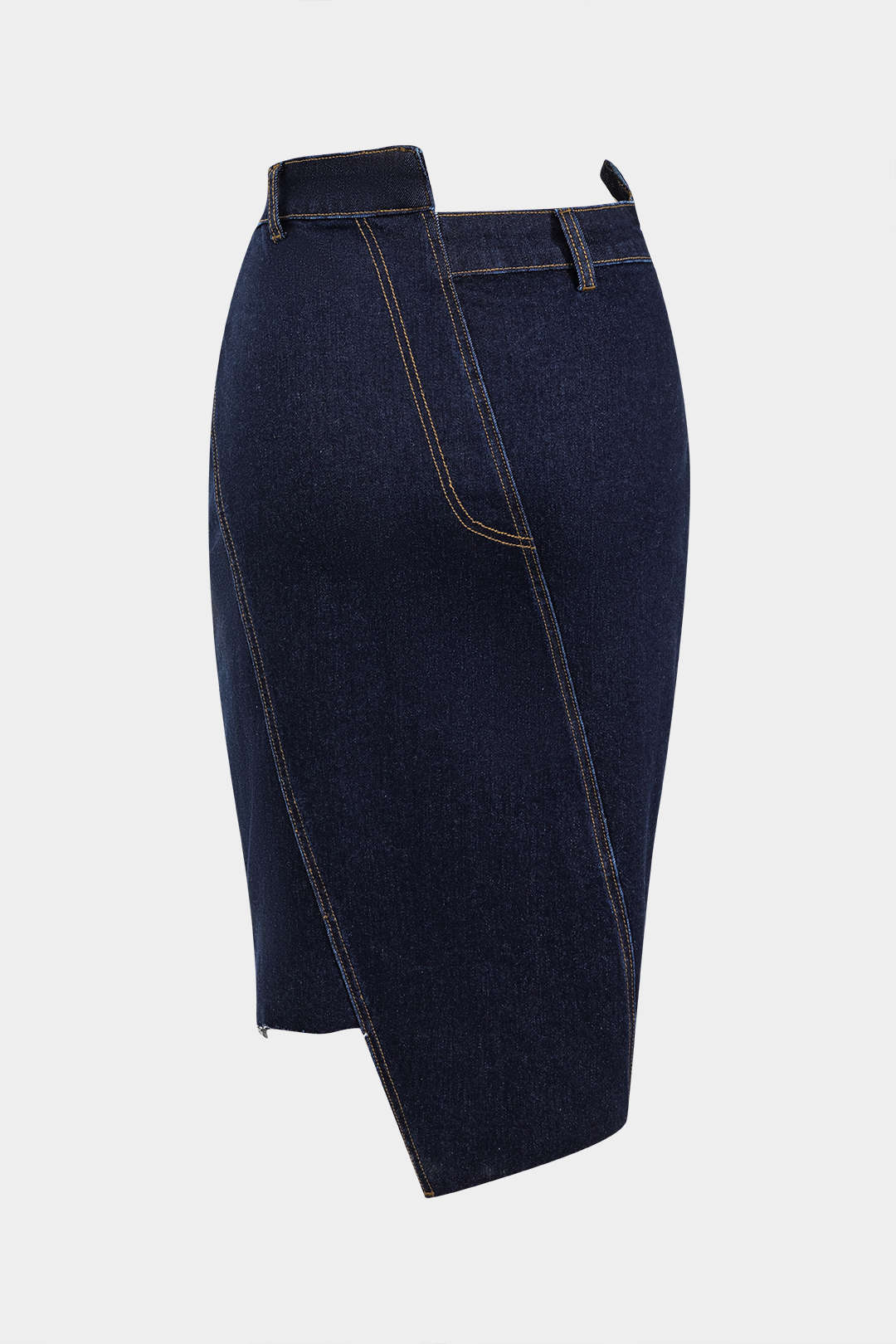 Asymmetrical Button Denim Skirt