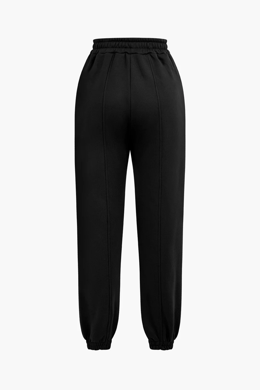 Solid Hooded Cut-Out Sweatshirt and Elastic Pants Combo