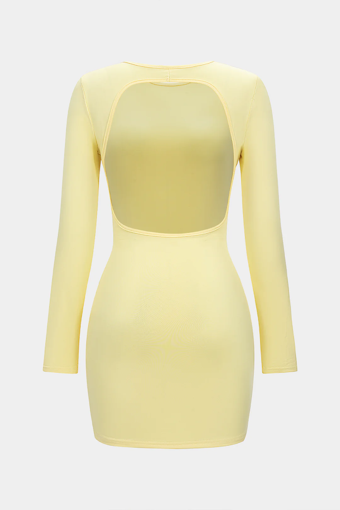 Backless Twist Knot Long Sleeve Short Dress