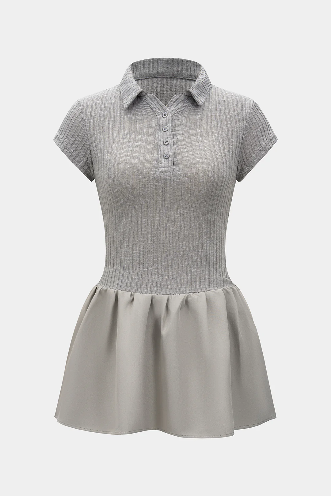 Knit Patchwork Short-Sleeved Dress