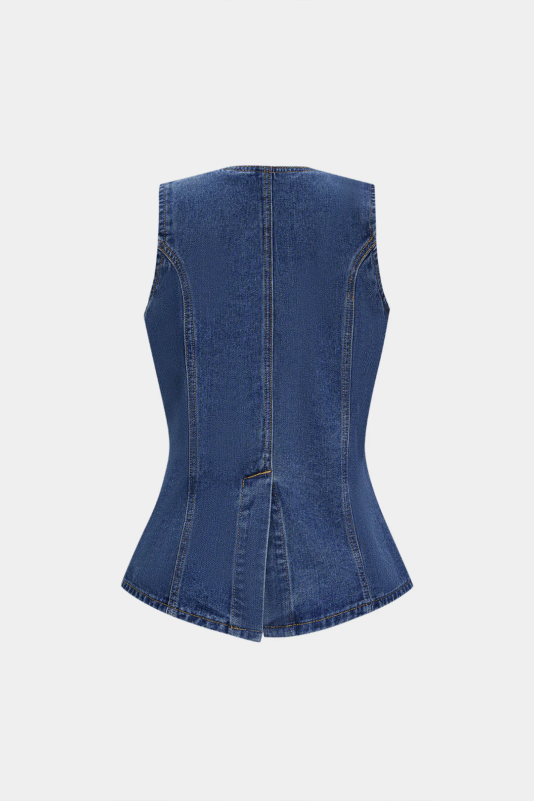 Denim Metallic Button Vest