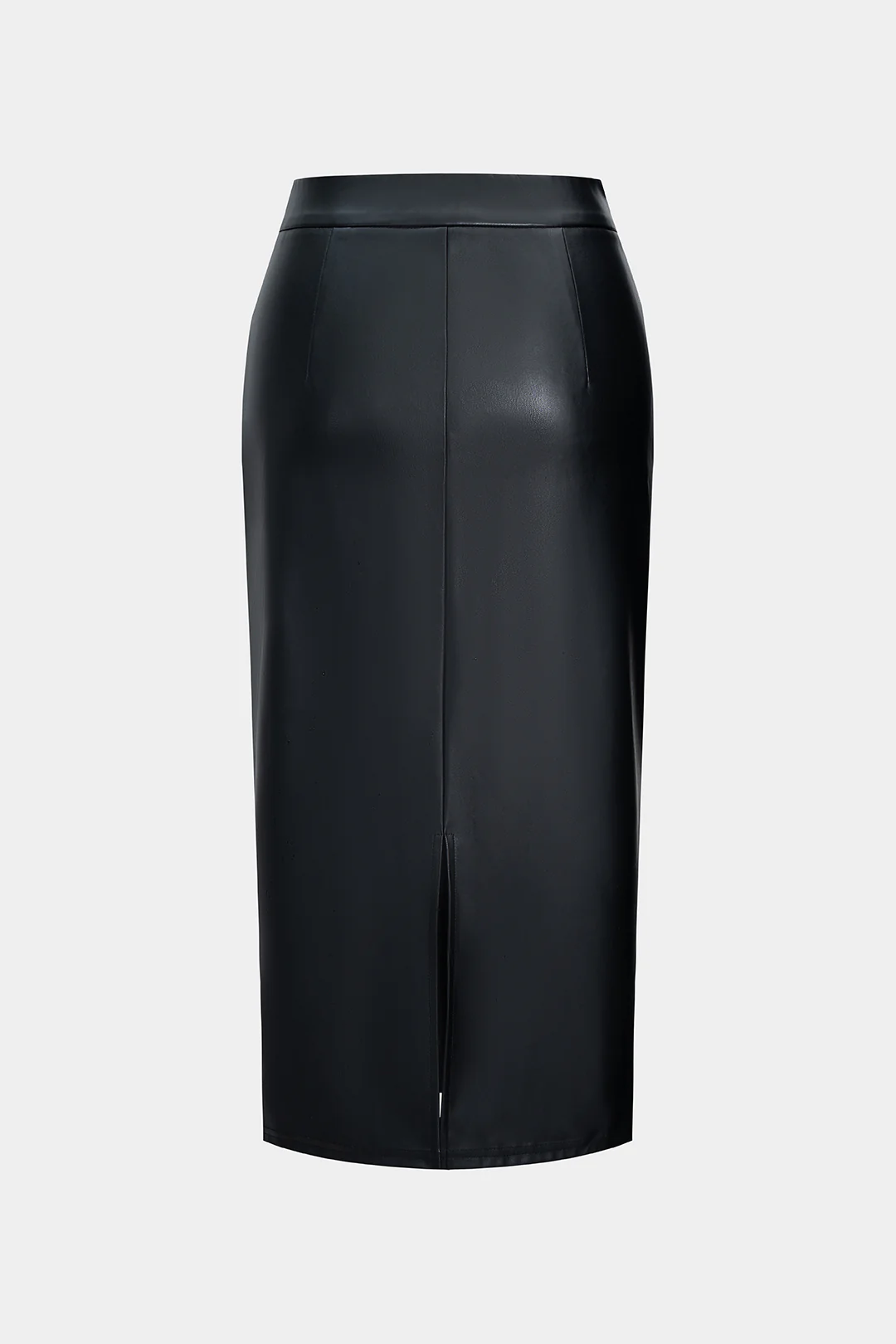 Faux Leather Metallic Button Skirt