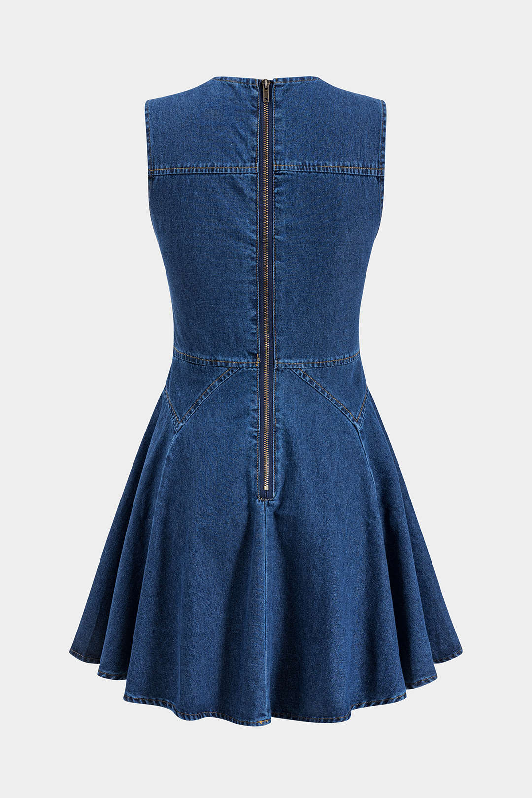 Denim Button Sleeveless Mini Tank Dress