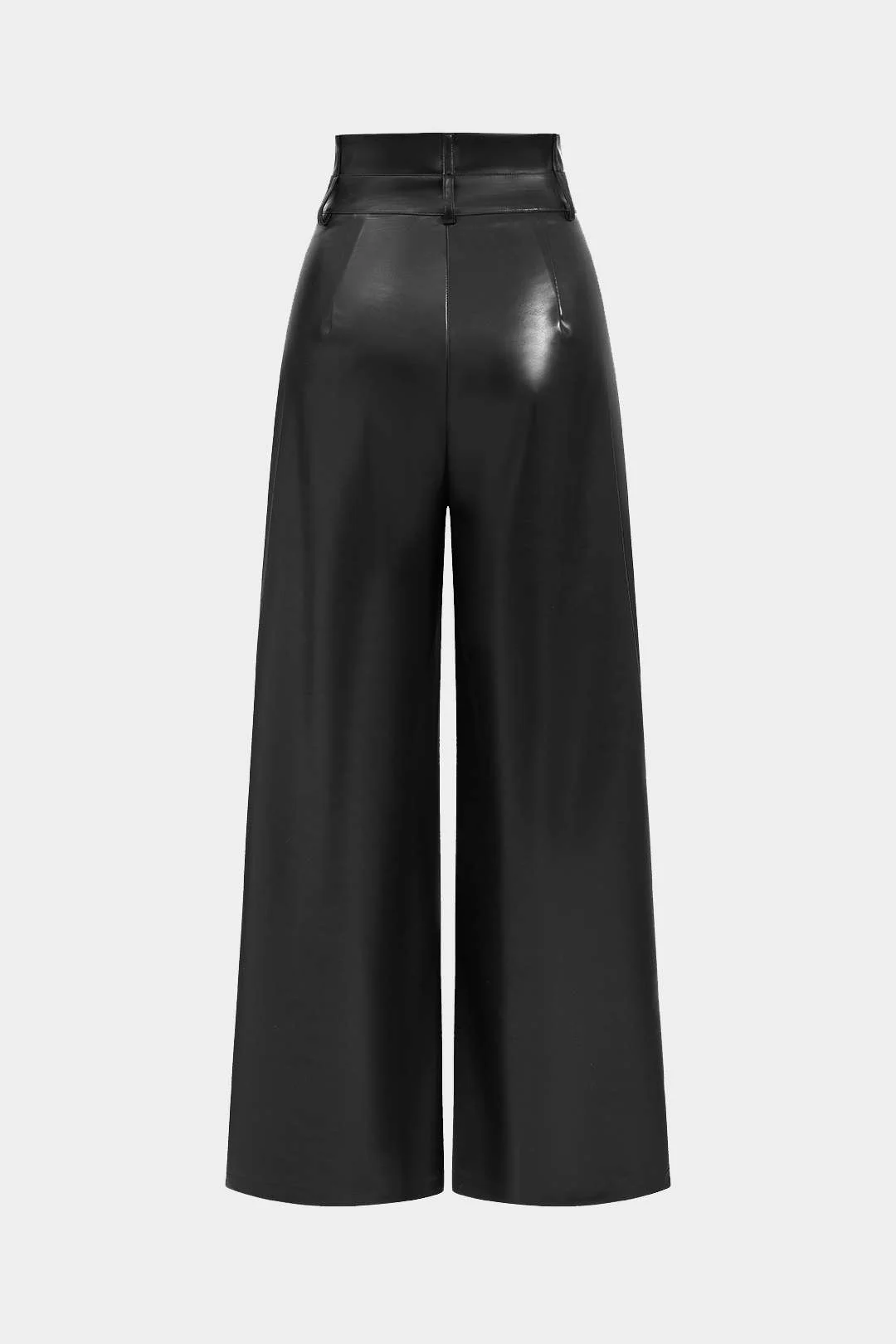 Faux Leather High-Waisted Trousers