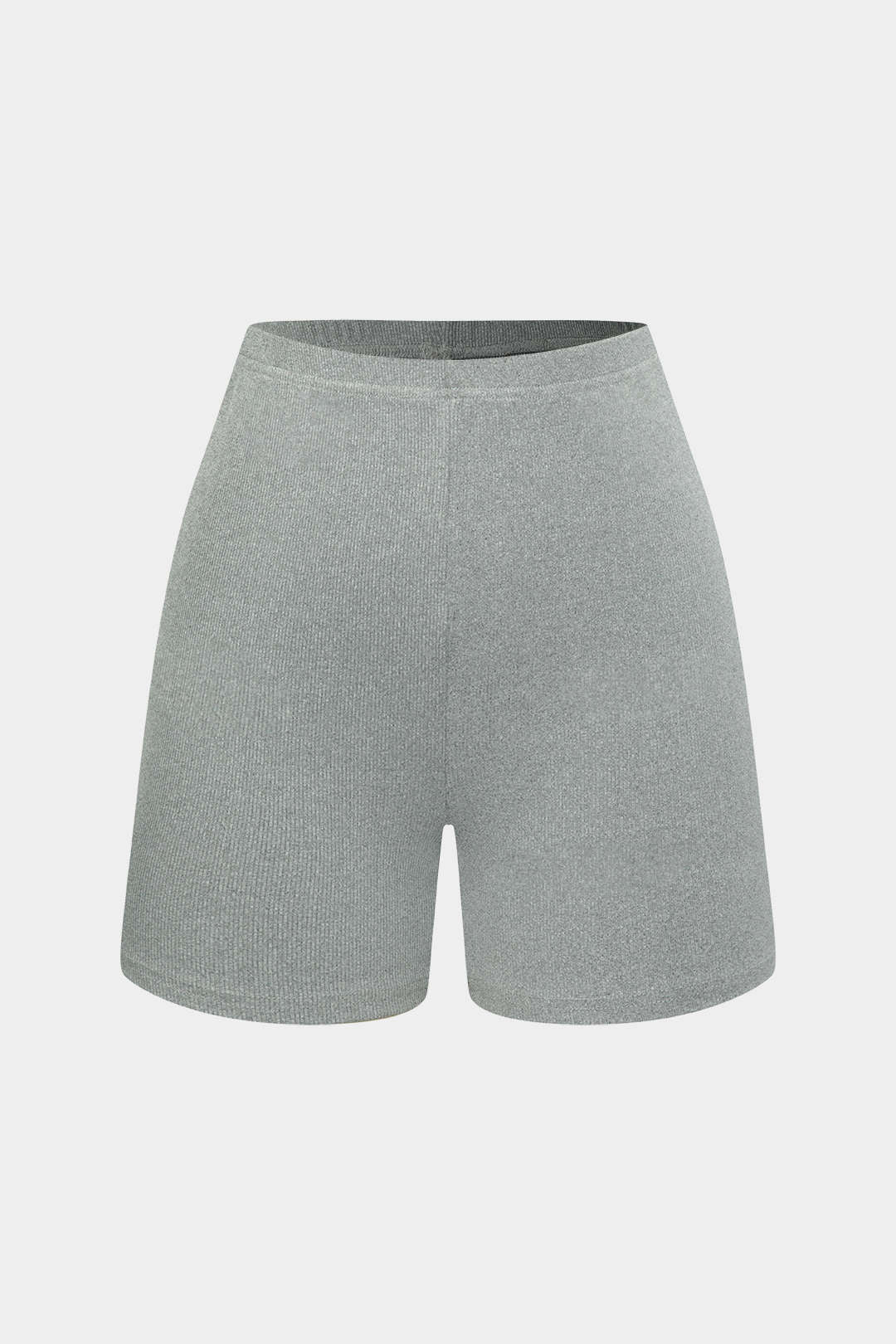 Simple Solid Knit Strapless Top and Shorts Set