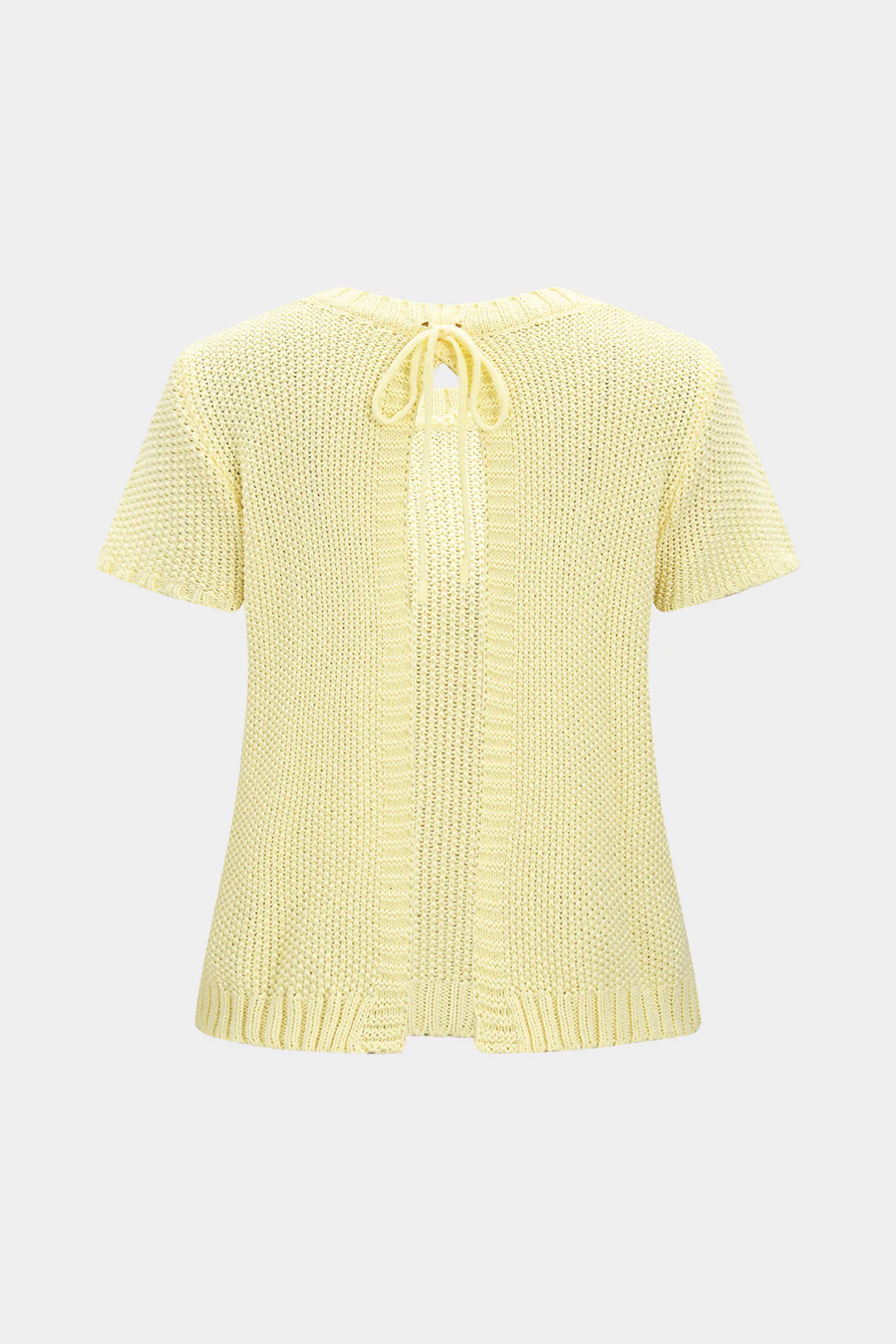 Knit Tie-Up Short-Sleeve Top